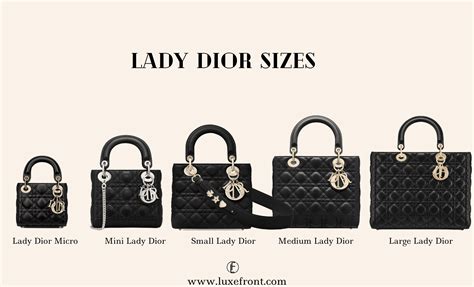 lady dior sizes|lady dior bag size chart.